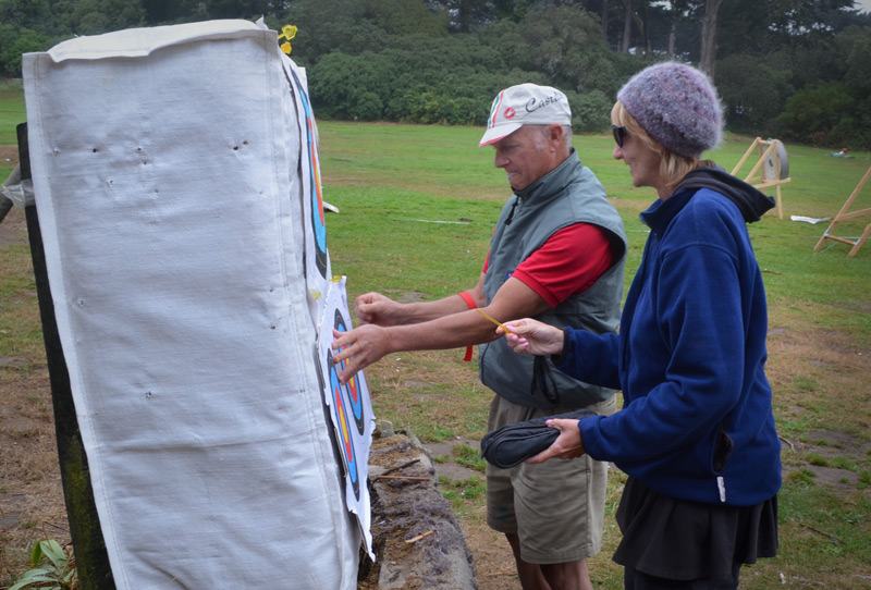 Frank Lawler and Cathy Stierhoff Setting Up Targets at San Francisco's Golden Gate Park Archery Range
