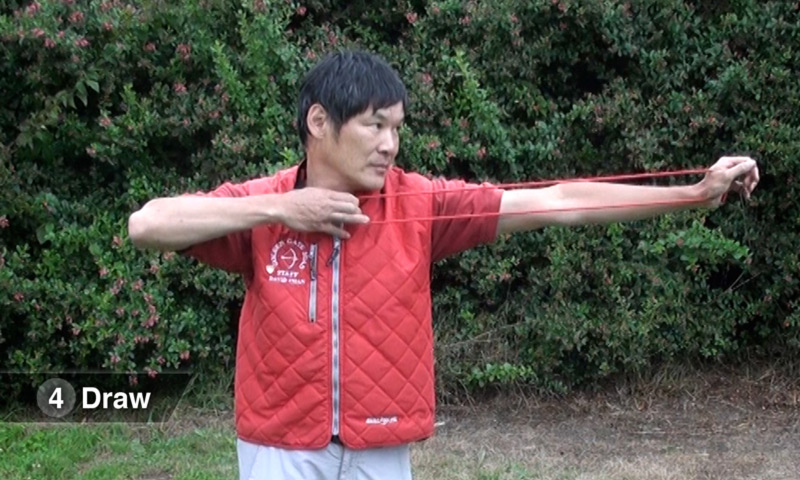 Olympic-Style Archery Stretch Band Training - Step 04 - Draw - Golden Gate JOAD