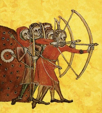 Medieval Longbowmen Practicing at Target Butts, Circa 1325